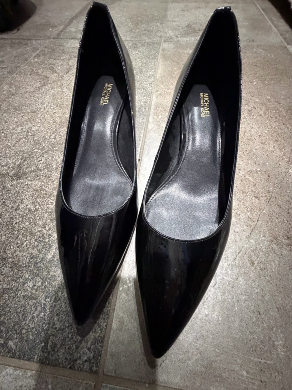 Michael Kors Black Patent Pointed Toe Heels